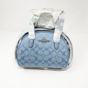 Authentic Coach Sydney Satchel In Signature Chambray Cornflower Silver Hardware